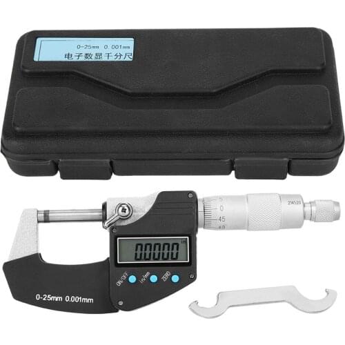 Portable Micrometer Large Screen Digital Metric Imperial 0.001mm Accuracy 0-25mm Outer Diameter