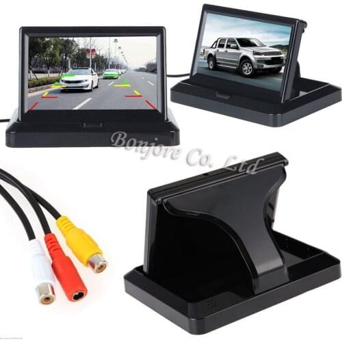4.3 "HD TFT COLORFUL LCD Foldable Car Rearview Security Monitor For Rear View Camera DVD VCR