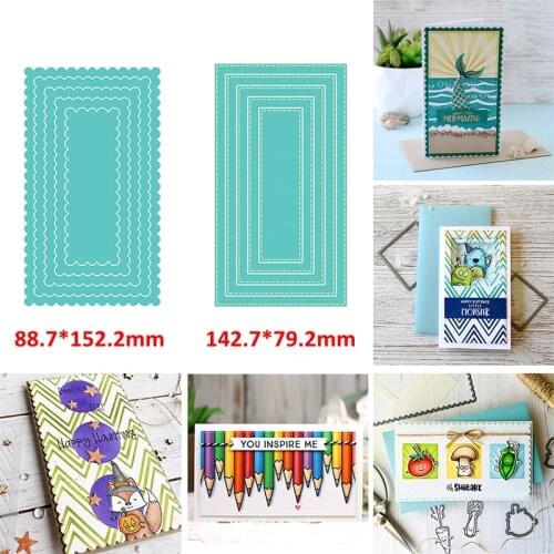 Slim Stacklets Mini Layered Scalloped Frame Die Cutting Stencil DIY Scrapbooking Making Template Craft Paper Cards 2020