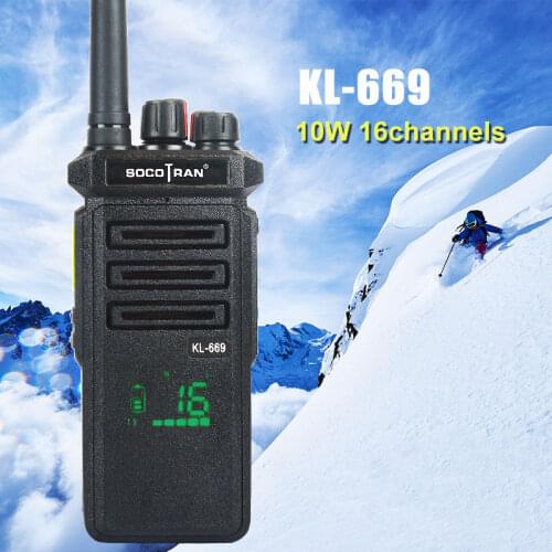 10W High Power Walkie Talkie LED Hidden Display Screen ham radio Portable UHF 400-480 MHz Long Range Two Way Radio KL-669