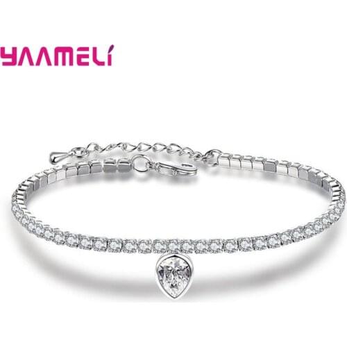 New Multi-style European Micro Crystal Heart Waterdrop Bracelet Women Fashion 925 Sterling Silver Jewelry for Nightclub Party