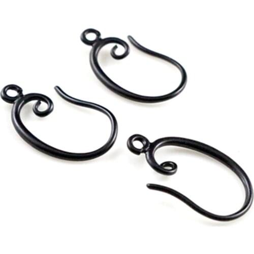 10pcs ( 5pair) 19x11mm Black Colors Plated FashionEar Hooks Earring Wires for Handmade Women Fashion Jewelry Earrings-L3-37