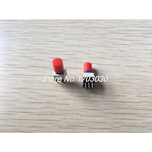 10 Pcs 7 x 7mm x 16mm Panel PCB Tact Tactile Push Button Switch Self Lock w Cap