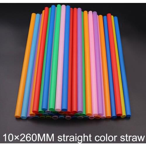 100pcs Plastic Drinking Straws 10 X 260mm Long Multi-colored Striped Bedable Disposable Straws Party 8 Colored Rainbow Straw
