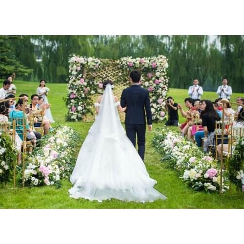 2pcs/lot 1M Road cited artificial flowers row wedding decor flower wall arched door shop Flower Row Window T station Christmas