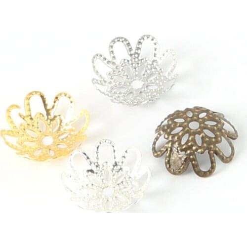 200pcs/lot 3*14mm 4 colors for choose Flower Bead Caps Metal Iron Jewelry Findings FDA018-01