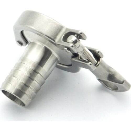 304 Stainless Steel Sanitary Pipe Fitting Set 45mm Hose Barb Ferrule + 2" Tri Clamp + Silicon Gasket + End Cap