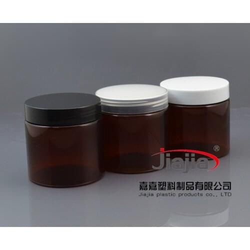 45pcs 200g amber PET Food storage jar with PP lid , Wholesale 200g brown PET Packaging , 200ml Plastic Food Container for sale