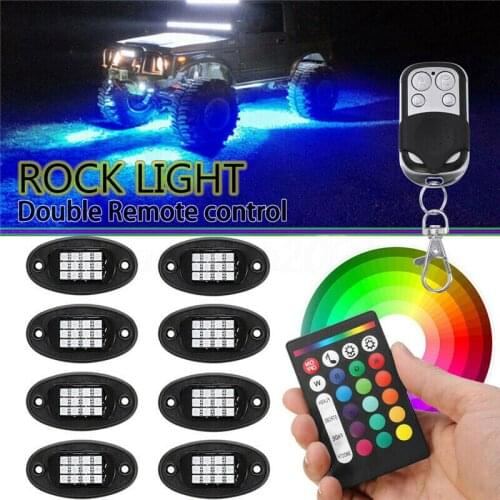 8pcs LED Rock Light Pods Neon LED Light Kit for Jeep Off Road Truck Underglow Decorative Flexible LED Strip Atmosphere Lamp Fog