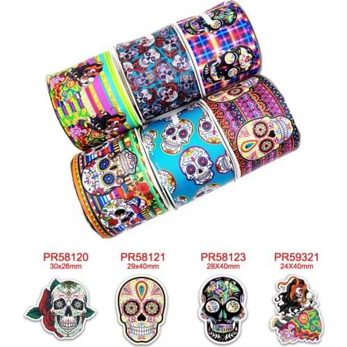 Choshim accessories 10 Yards Per Size Halloween Ribbon Printed Grosgrain Ribbon DIY Bow Bag Material 44323