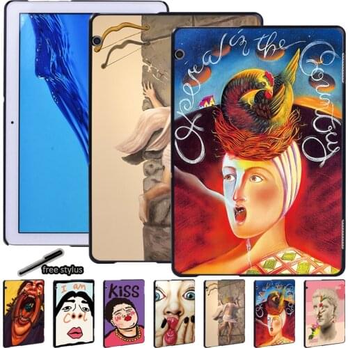 Tablet Back Case for Huawei MediaPad T3 8.0/T3 10 9.6"/T5 10 10.1"/M5 Lite 8/M5 Lite 10.1"/M5 10.8" Durable Hard Shell + Pen