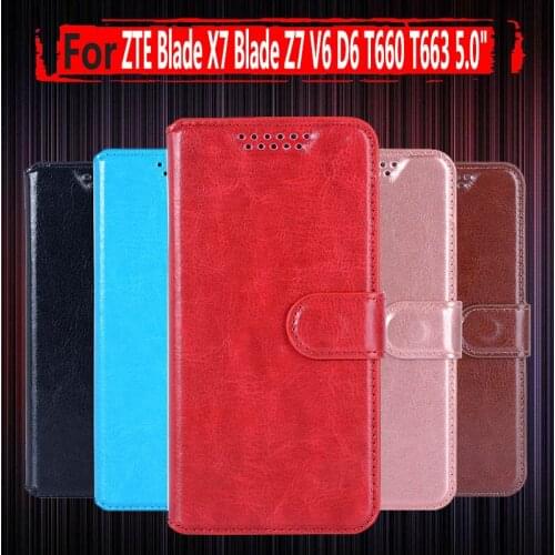 FOR ZTE Blade D6 V6 Case PU Leather Cover For ZTE Blade X7 Blade Z7 T660 T663 Case Wallet Stand with Card holder Coque Fundas