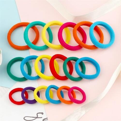 Girls Colorful Nylon Elastic Hair Bands 3/4/5cm Kids Children Cute Hair Ties Ponytail Holder Scrunchie Headband Hair Accessories