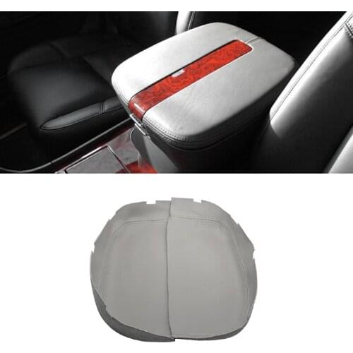 For Cadillac Escalade 2007 2008 2009 2010 2011 Car Microfiber Leather Center Control Lid Armrest Box Cover Sticker Trim Gray