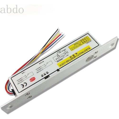 DC12v Electronic lock with time delay Access control system Electric mortise lock with feedback safety bolt Mortise door lock