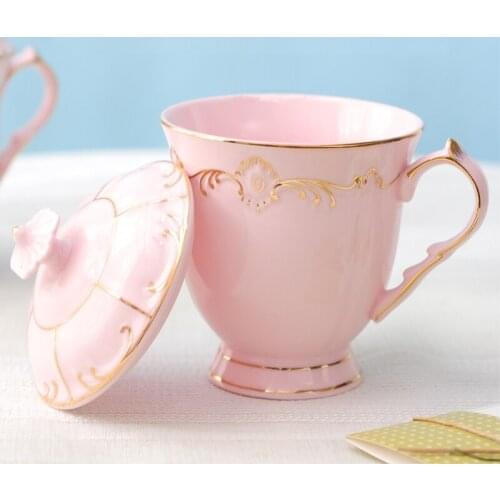 Continental Mug Covered With Hand-Gilt Spoon, Ceramic Cups Office, Simple And Elegant British Bone China Cup, Free Shipping