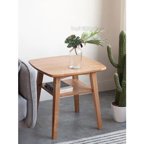 Northern Europe Solid Wood Square Tea Table Japanese Sofa Side Table Modern Simple Oak Corner Table