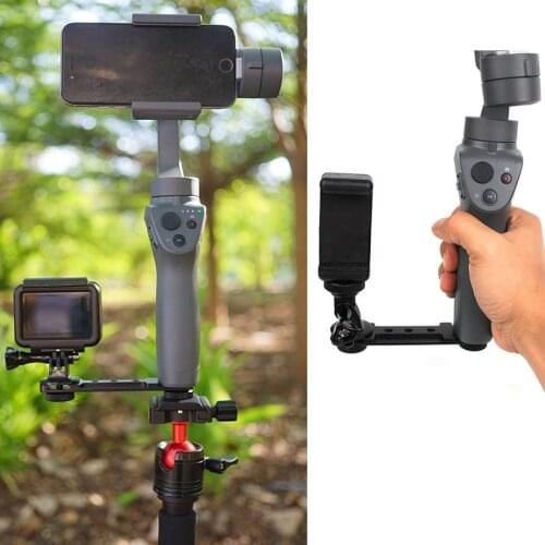 Microphone Grip L Bracket Rig with Hot Shoe Mounts for DJI OM 4 Zhiyun Smooth Q 4 /3/Osmo Mobile 1 2 /Stand Bracket