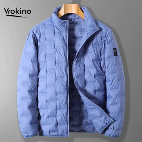 Large size 6XL 7XL 8XL Mens winter high-quality lightweight down jacket Loose mens stand-up collar warm ultra-thin jacket
