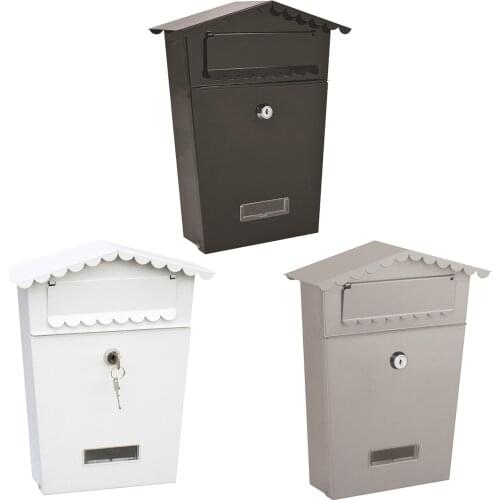 Wall Mount Mailbox Large Capacity Locking Mailboxes with Key Lock Metal Mail Box for Home Decorative