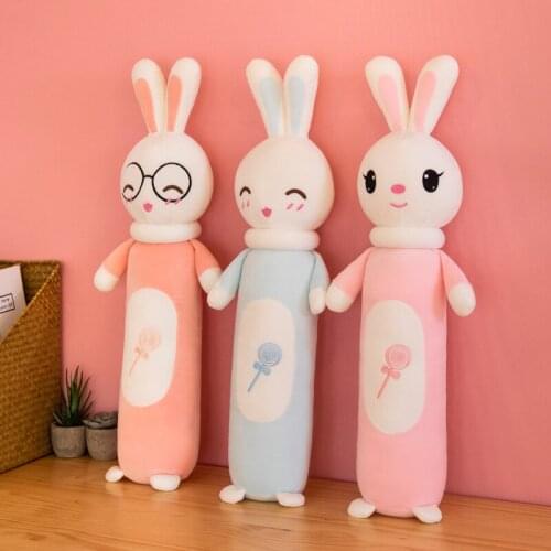 2020 new rabbit Plush toys doll cylindrical down cotton pillow plush toy doll pillow Home decoration boy girl gift M094