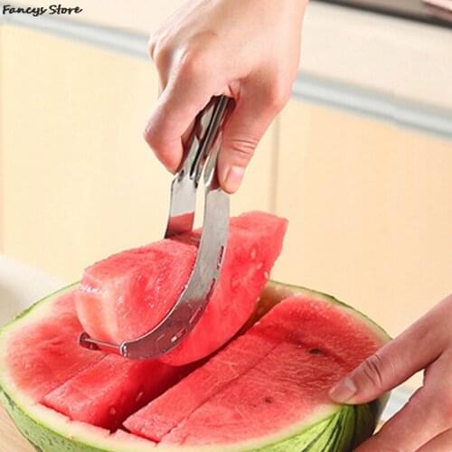 Watermelon Slicer Carving Knife Stainless Steel Cutter Fruit Scoop Slicer Tools For Hami Melon Pitaya Watermelon Kitchen Tools