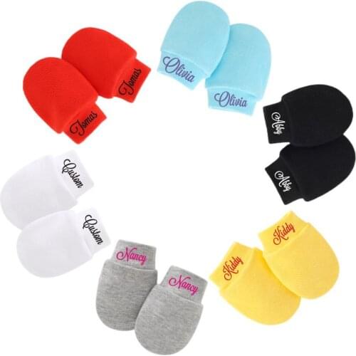Custom Gloves Anti-Scratch Baby Gloves Personalized Newborn Baby Suit Baby Shower Baptism Gifts Party Favors