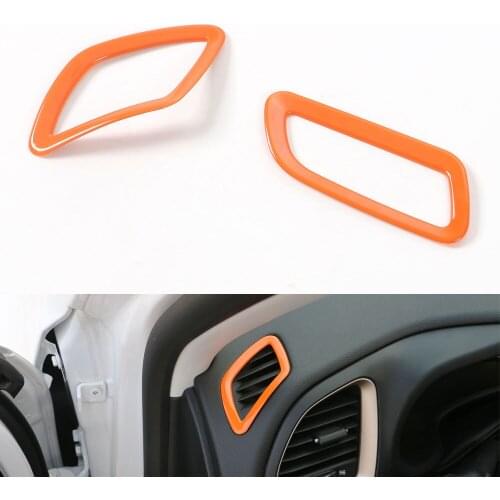 Dashboard Front Air Vent Outlet Cover Trim 2pcs/set Frame Decoration Fit for Jeep Renegade 2015 2016 Car Styling