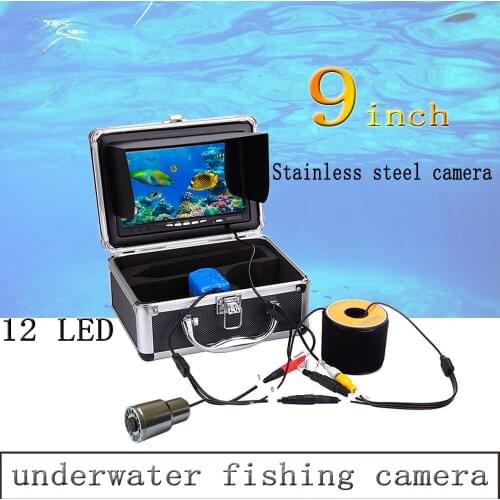 WF39 Ice/ocean/lake Fishing Camera 9'' LCD Screen 1000TVL HD 12white Lights Fish Finder Deeply Waterproof DVR Function Optional
