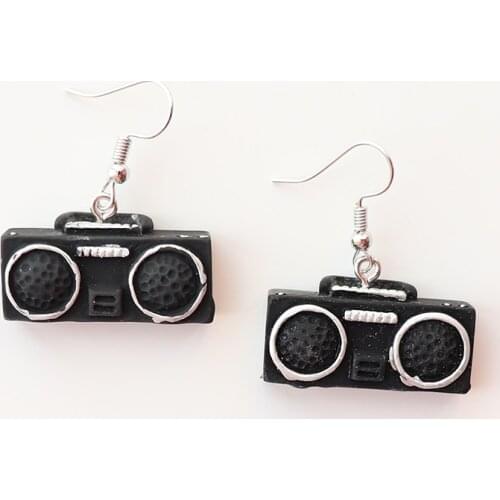 Personality DIY Fashion Radio Dangle Earrings For Women Girls Boutique Bijoux Ornament Earrings Prom Party Jewelry Funny Gifts