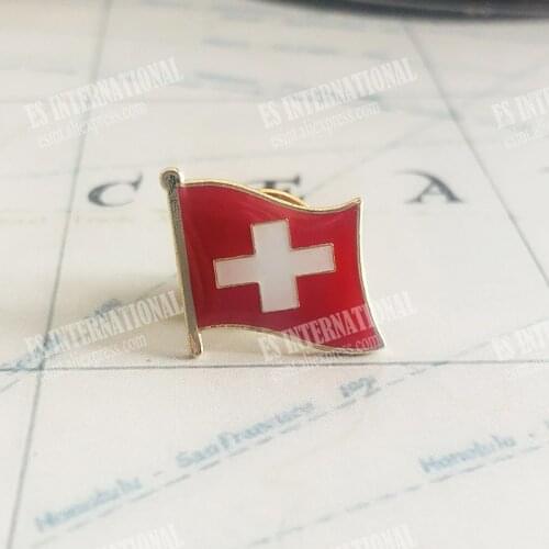 National Flag Metal Lapel Pin Flag Pin Switzerland