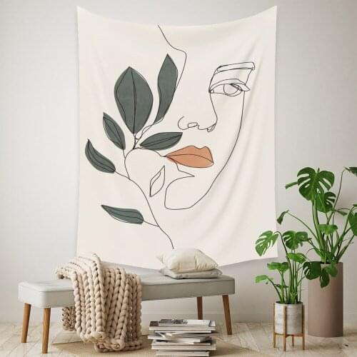 Nordic Ins Morandi Tapestry Creative Art Abstract Painting Hanging Cloth Wall Background Cloth Bedroom Dorm Room Home Decoration