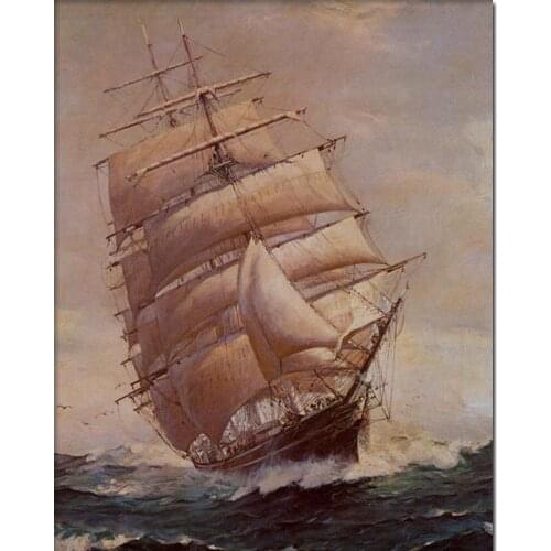 Modern Art oil painting sailing boat Landscape painting Romance of Sail by Frank Vinin Smith High quality 100%handmade free ship