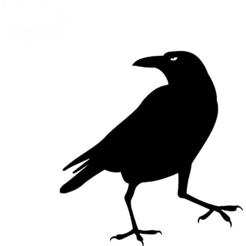 Cartoon Fun Bird Vinyl Retro-reflective Car Sticker Decal Black/Silver Graphical 14cm*15cm