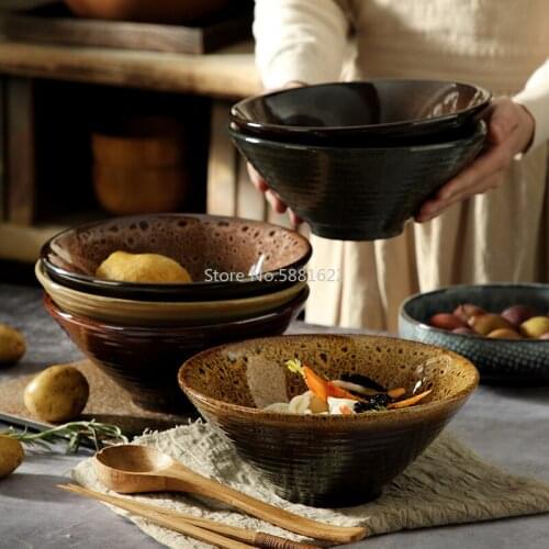 Japanese Creative Threaded Bowl Ramen Bowl Ceramic Hat Bowl Large Soup Noodle Bowl Beef Noodle Bowl Lanzhou Ramen Bowl