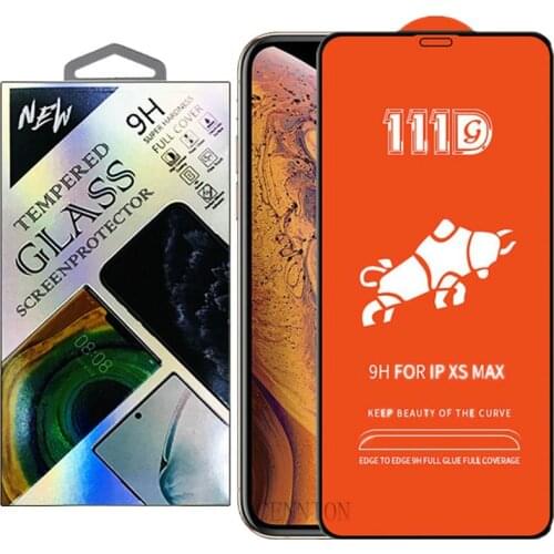 New 111D big arc edge Full screen Tempered Glass Protector Film for iPhone 12 mini 5.4 pro 6.1 max 6.7 inch XR X Xs 8 7 100pcs