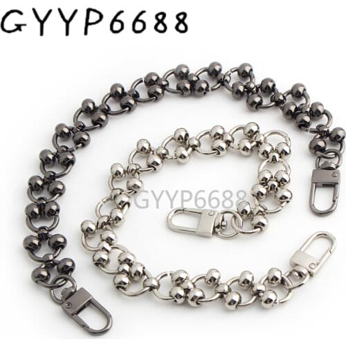 1-5 pieces 2mm thick 2 colors thick Silver Gun black Iron Bag chain handbag chain with 1 pair hook purse strap