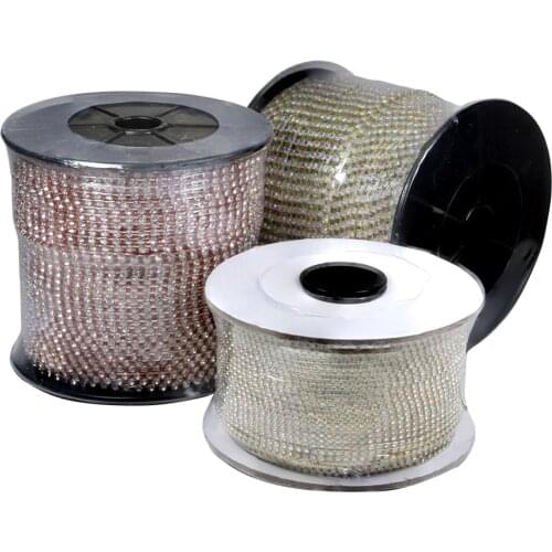 1m Glass strass Rhinestone copper cup Chain glitter Crystal Rhinestones Trim applique For Clothes Sew on Accessories Rhinestone