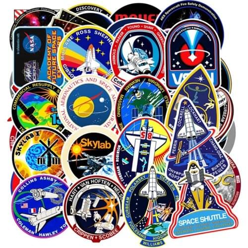 10/30/45PCS Outer Space Shuttle Graffiti Stickers DIY Car Bike Travel Luggage Phone Guitar Waterproof PVC Cool Stickers for Kid