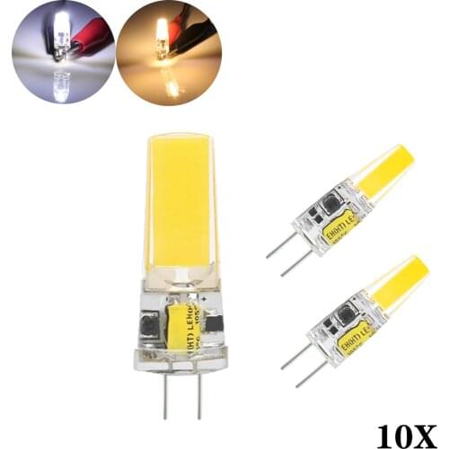 10x Home Mini Waterproof G4 1505 COB Glue Lamp 3W, Silicone Durable No Flickering, Replace Halogen 30W 60W Chandelier Lamps