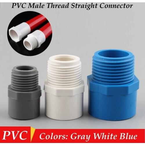 3pcs PVC Pipe Connector Male Thread Straight Pipe Connector Garden Irrigation Pipe Fittings Water Supply Tube Joints