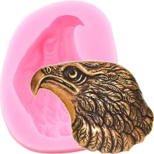 3D Eagle Head Silicone Molds DIY Party Fondant Cake Decorating Tools Soap Resin Clay Candy Chocolate Gumpaste Moulds