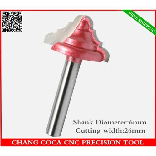 6mm*26mm,Freeshipping CNC solid carbide End Mill,tungsten steel woodworking insert router bit,wood tools,Trimming carving bit