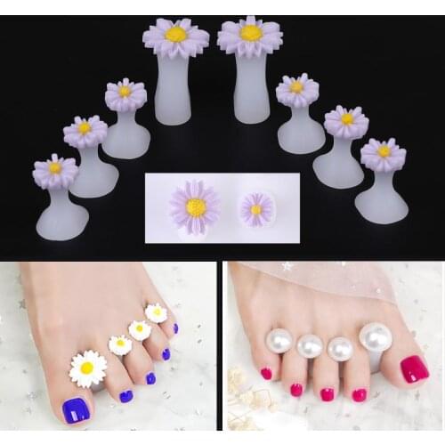 8Pcs Soft Silicone Toe Separator Flower Modeling Foot Finger Divider Form Manicure Pedicure Nail Art Tool For Foot Care Tools