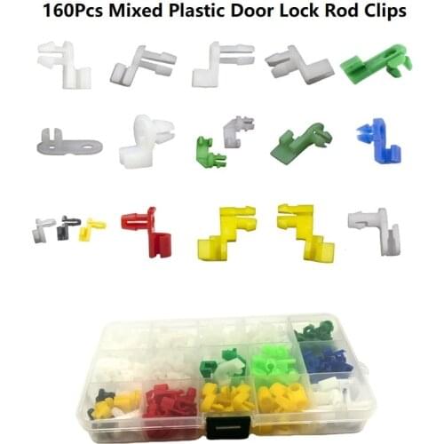 Auto Universal Plastic Left Right Door Lock Rod Clip Side Fasteners Retainers Car Wire Clips Box