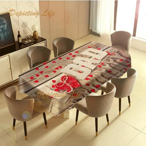 I Love Dad Red Heart Table Cover for Kitchen Dining Party Home Decor Indoor outdoor Tablecloths