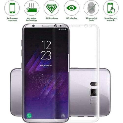 For Galaxy S9 Note 8 S8 S7 Soft PET Clear Film Guard 3D Curved Full Front Screen Protector Curve For Samsung S6 edge 100pcs/lot
