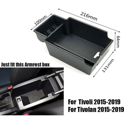 For SsangYong Tivoli Rexton Car Accessories Armrest Storage Box Central Console Organzier Stowing Tidying Storage Coin Cup Hold