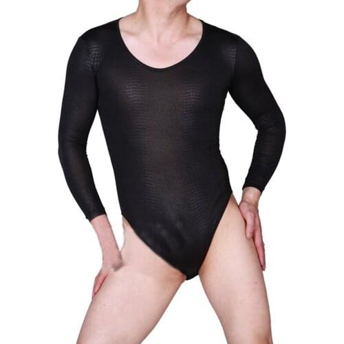 LinvMe Fashion Men Snake Pattern Long Sleeve T-shirt Tights Casual Undergarment Sexy Bottoming Shirt Ultra Thin Lycra Shapewear
