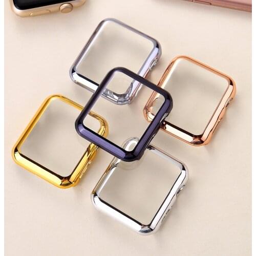 Gold Silver Black Rose Gold PC with Screen Protector Full Body Cover Case for Apple Watch Series 1 38/42mm Protective Shell